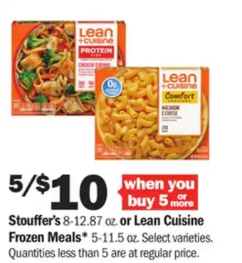 Meijer Stouffer's 8-12.87 oz. or lean cuisine frozen meals* 5-11.5 oz offer