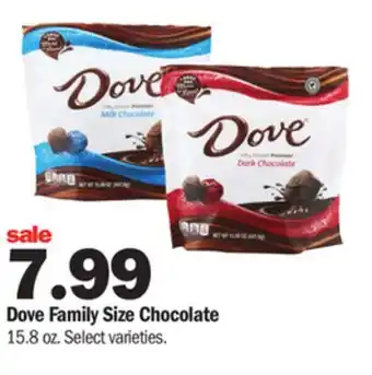 Meijer Dove family size chocolate offer