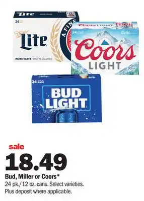 Meijer Bud, miller or coors offer