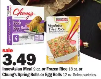 Meijer Innovasian meal 9 oz. or frozen rice 18 oz. or chung's spring rolls or egg rolls 12 oz offer