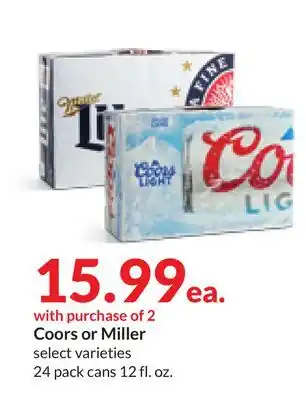 Hy-Vee Coors or miller offer