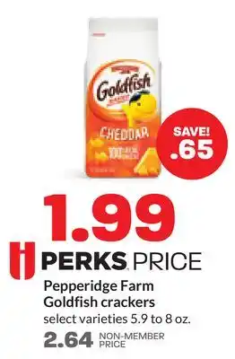 Hy-Vee Pepperidge farm goldfish crackers offer