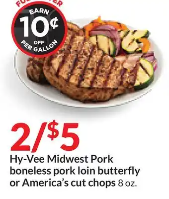 Hy-Vee Hy-vee midwest pork boneless pork loin butterfly or america's cut chops offer