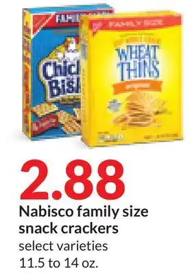 Hy-Vee Nabisco family size snack crackers offer
