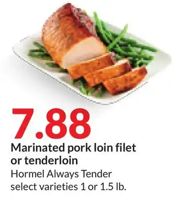 Hy-Vee Marinated pork loin filet or tenderloin offer