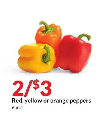 Hy-Vee Red, yellow or orange peppers offer