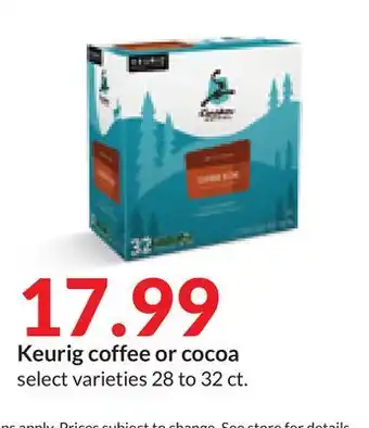 Hy-Vee Keurig coffee or cocoa offer