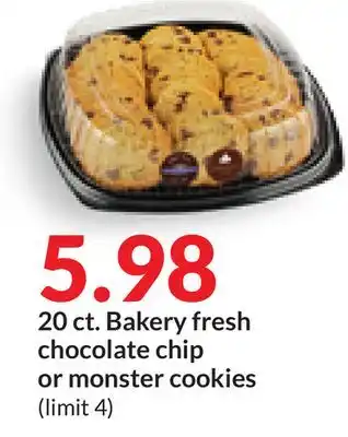 Hy-Vee 20 ct. bakery fresh chocolate chip or monster cookies offer