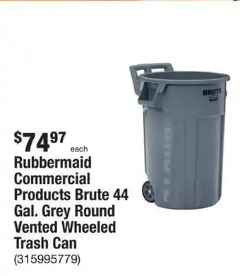 The Home Depot Rubbermaid commercial products brute 44 gal. grey round vented wheeled trash can offer
