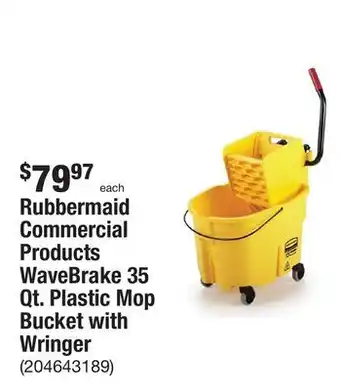 The Home Depot Rubbermaid commercial products wavebrake 35 qt. plastic mop bucket with wringer offer