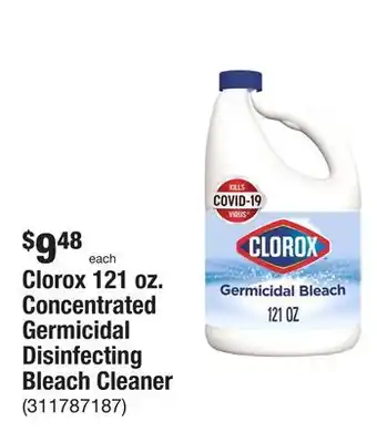 The Home Depot Clorox 121 oz. concentrated germicidal disinfecting bleach cleaner offer