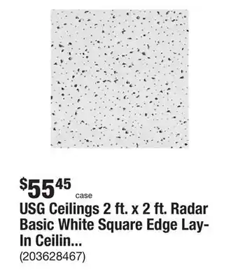 The Home Depot Usg ceilings 2 ft. x 2 ft. radar basic white square edge lay-in ceiling tile, case of 16 (64 sq. ft.) offer