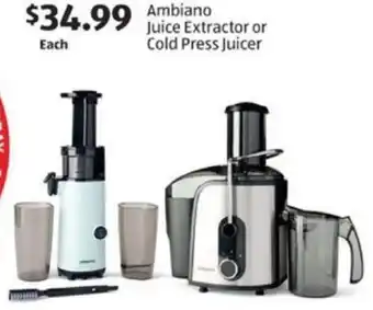Aldi Ambiano Juice Extractor or Cold Press Juicer offer