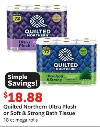 Fareway Quilted Northern Ultra Plush or Soft & Strong Bath Tissue offer