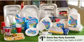 Dollar Tree Game day party essentials foil offer