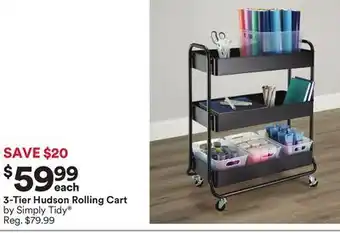 Michaels 3-tier hudson rolling cart by simply tidy offer
