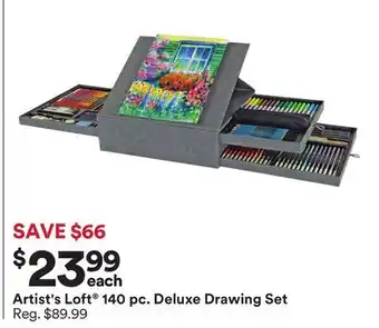 Michaels Artist's loft 140 pc. deluxe drawing set offer