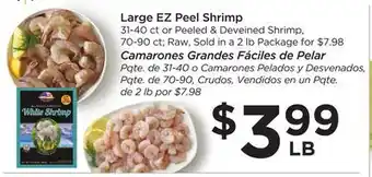 Food 4 Less Large ez peel shrimp offer