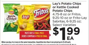 Food 4 Less Lay's potato chips or kettle cooked potato chips offer