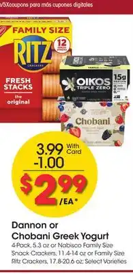 Ralphs Dannon or chobani greek yogurt offer