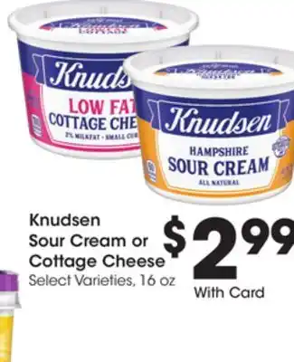 Ralphs Knudsen sour cream or cottage cheese offer