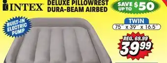 Big 5 Intex twin 16.5 deluxe pillow rest dura-beam airbed with built-in electric pump offer