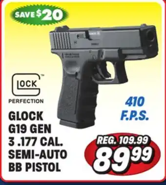 Big 5 Umarex glock g19 gen 3 .177 caliber semi-auto bb pistol offer