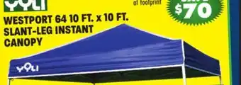 Big 5 Yoli westport 64 10' x 10' slant leg instant canopy offer
