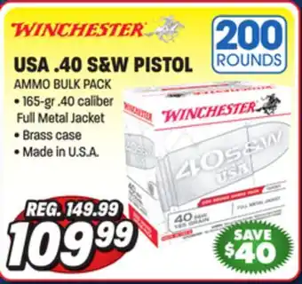 Big 5 Winchester usa .40 caliber 200-round range pack pistol target ammunition offer