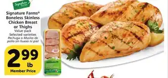 Vons Signature farms boneless skinless chicken breast or thighs offer
