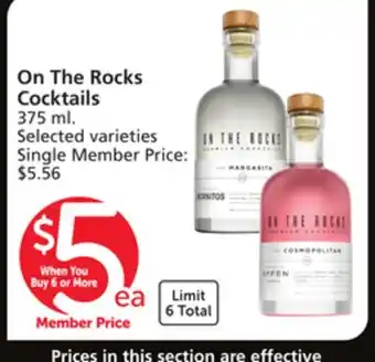 Vons On the rocks cocktails offer