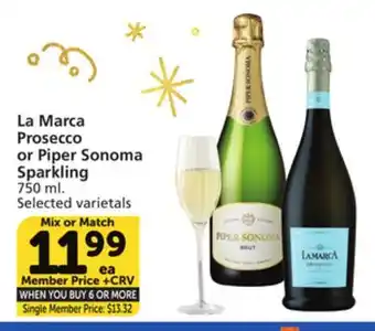Vons La marca prosecco or piper sonoma sparkling offer