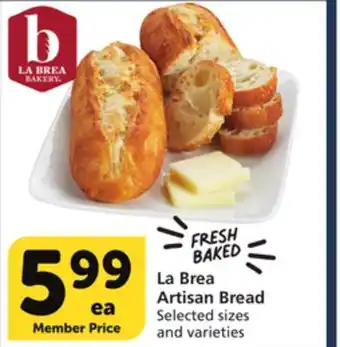 Vons La brea artisan bread offer