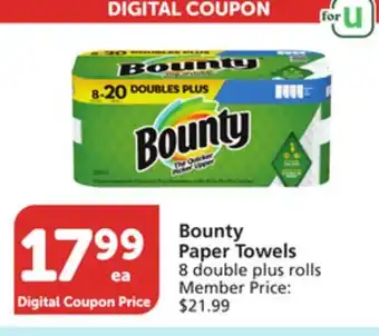 Vons Bounty paper towels offer
