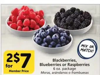 Vons Blackberries, blueberries or raspberries offer