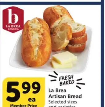 Albertsons La brea artisan bread offer