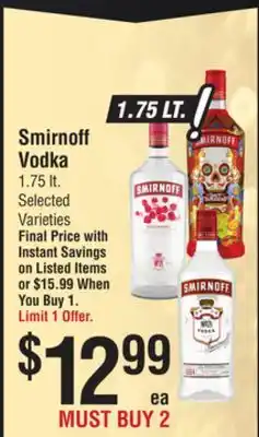 Smart & Final Smirnoff vodka offer