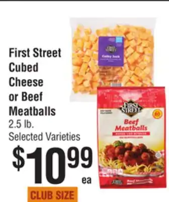 Smart & Final First street cubed cheese or beef meatballs offer
