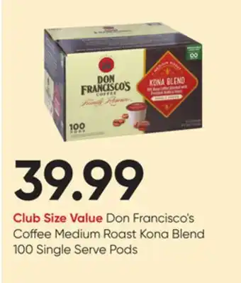 Stater Bros Don francisco's coffee medium roast kona blend offer
