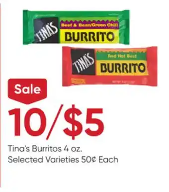 Stater Bros Tina's burritos offer