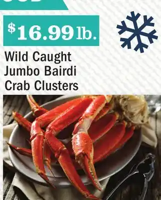 Heinen's Wild caught jumbo bairdi crab clusters offer