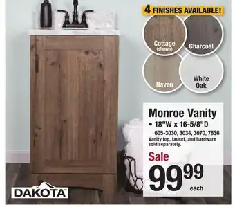 Menards Monroe vanity offer