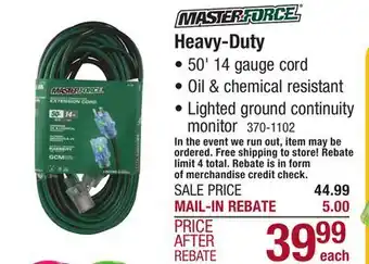 Menards Heavy-duty offer