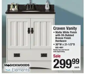 Menards Craven vanity offer