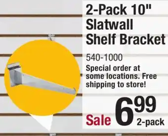 Menards 2-pack 10 slatwall shelf bracket offer
