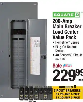 Menards 200-amp main breaker load center value pack offer