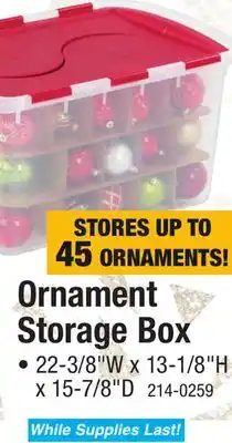 Menards Ornament storage box offer