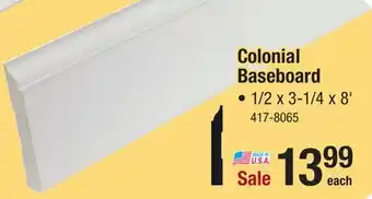 Menards Colonial baseboard offer