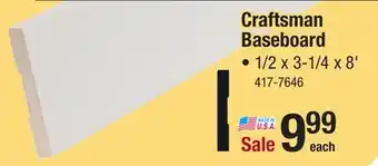 Menards Craftsman baseboard offer