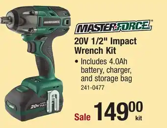 Menards 20v 1/2 impact wrench kit offer